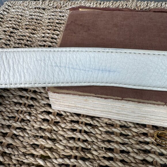 Tory Burch Kipp Perforated Logo Foldover Clutch Crossbody Bag White - Picture 16 of 16